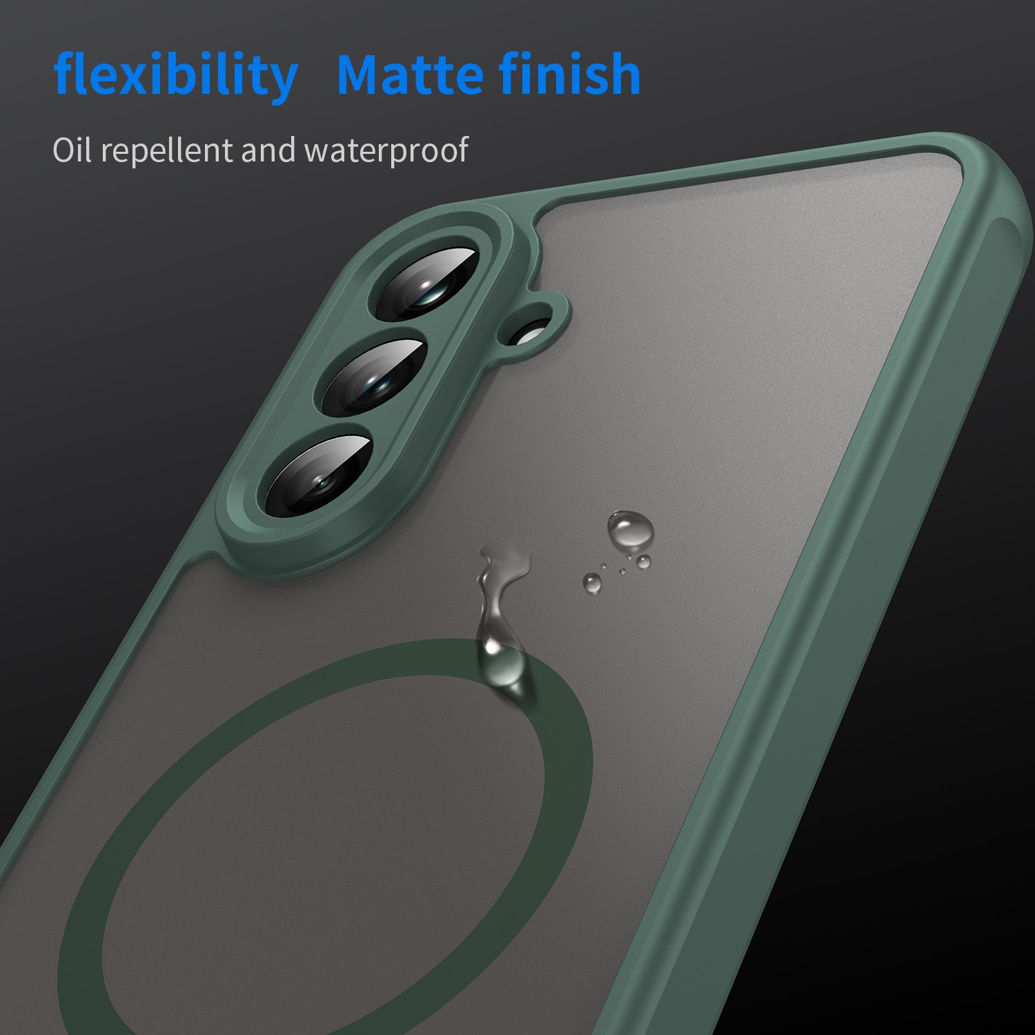 Husa telefon EJANBO pentru Samsung Galaxy A56-5G, verde mat, design texturat