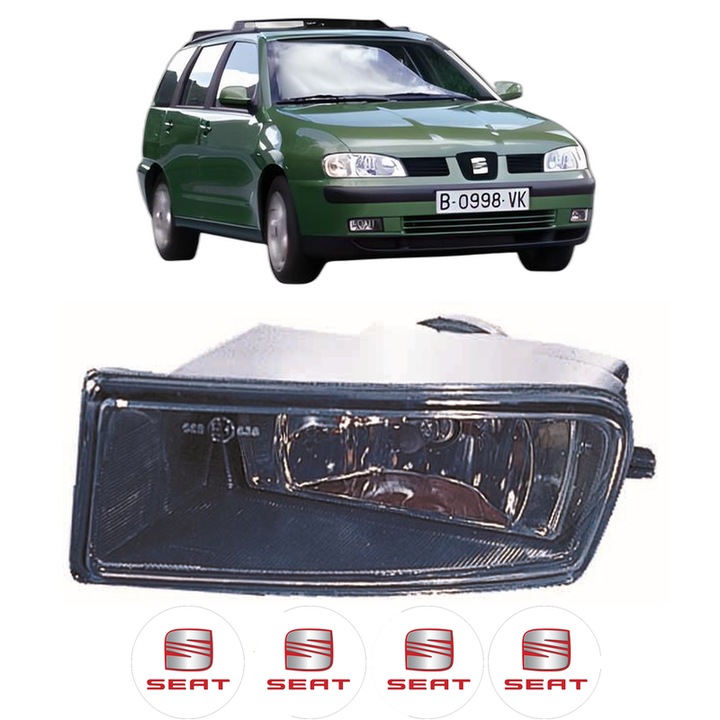 Lampa Proiector Stanga SEAT CORDOBA VARIO Estate Van (6K5) din 2000-2002, Auto, Tip bec H7, Depo, 4 Stickere auto cu SEAT