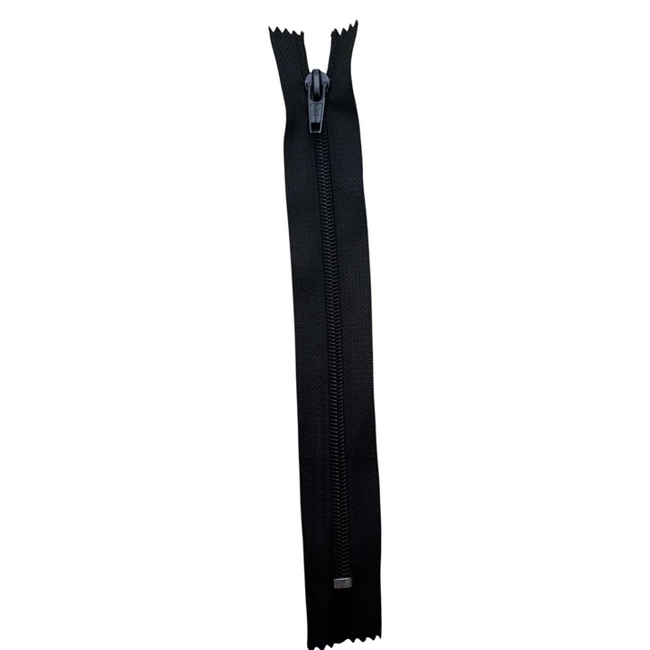 Fermoar fix 20 cm, dinti si cursor 5mm, pentru pantaloni si fuste mai groase, Negru