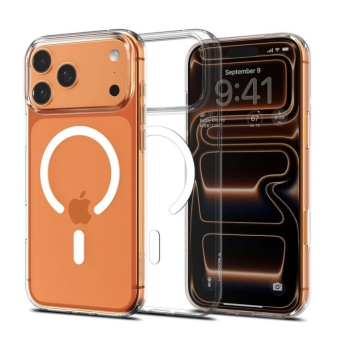 Husa de protectie compatibila Apple iPhone 17 Pro, Alfkary magsafe, transparenta