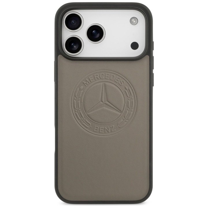 Кожен калъф Mercedes Vintage Logo с MagSafe, съвместим с iPhone 17 Pro Max, Бежов