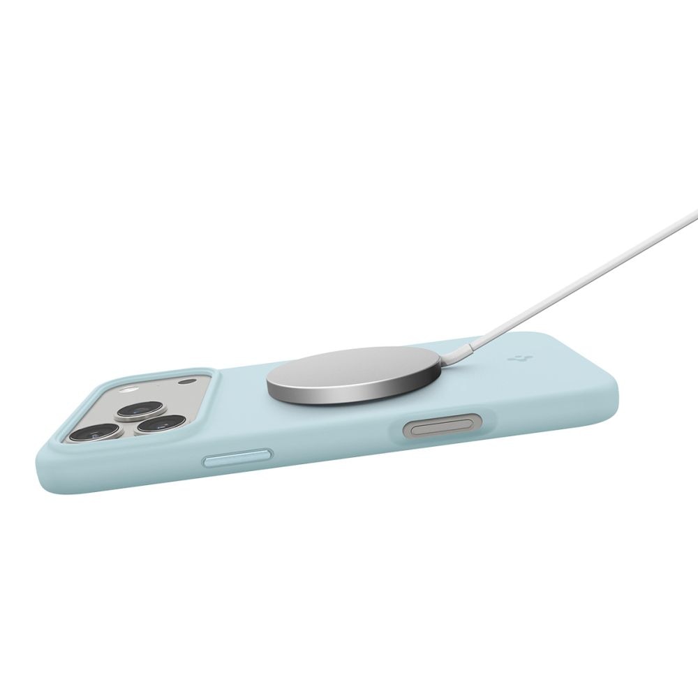 Carcasa Spigen Silicone Fit cu MagSafe compatibila cu iPhone 17 Pro, Light Blue