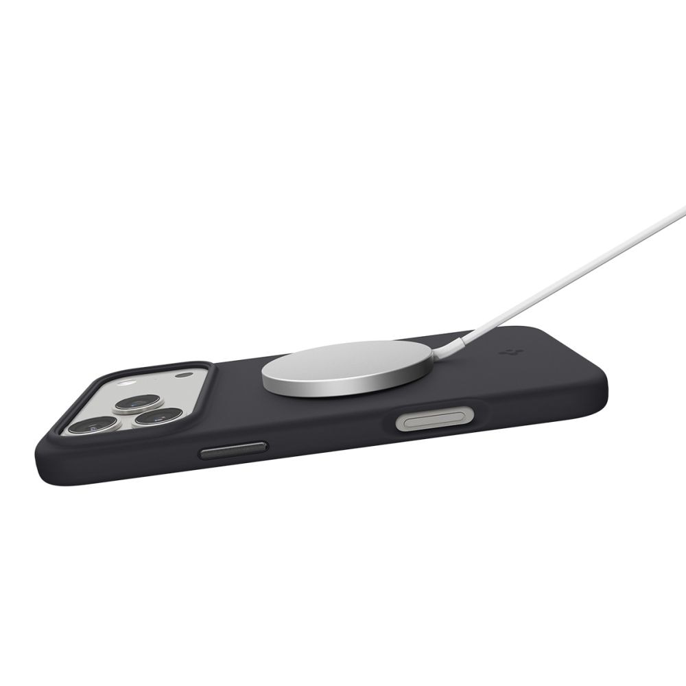 Carcasa Spigen Silicone Fit cu MagSafe compatibila cu iPhone 17 Pro Max, Black