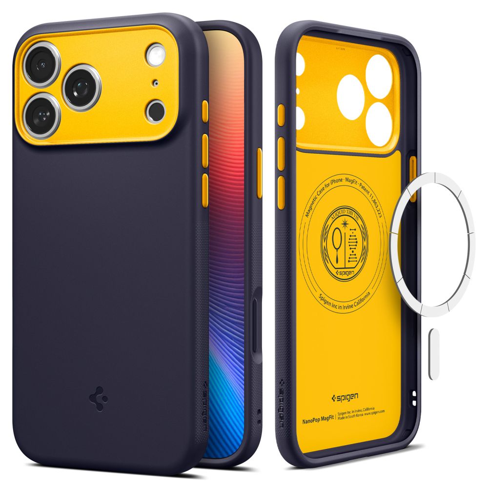 Carcasa Spigen Nano Pop cu MagSafe compatibila cu iPhone 17 Pro, Blueberry Navy