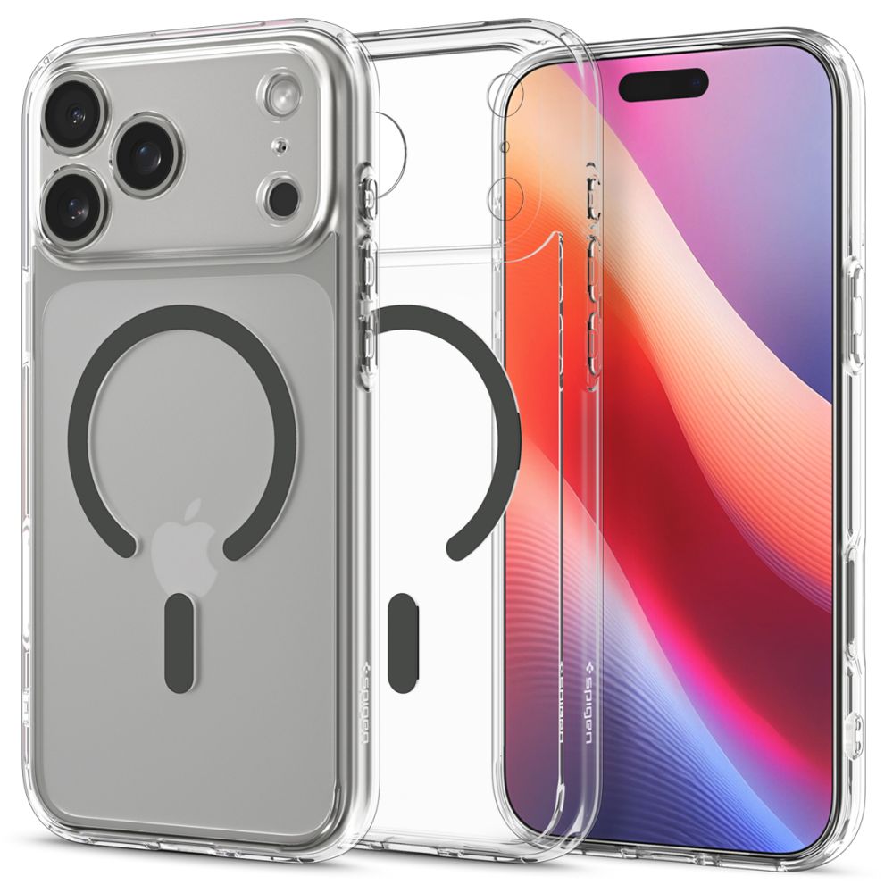 Carcasa Spigen Ultra Hybrid cu Magsafe compatibila cu iPhone 17 Pro Max, Clear/Graphite