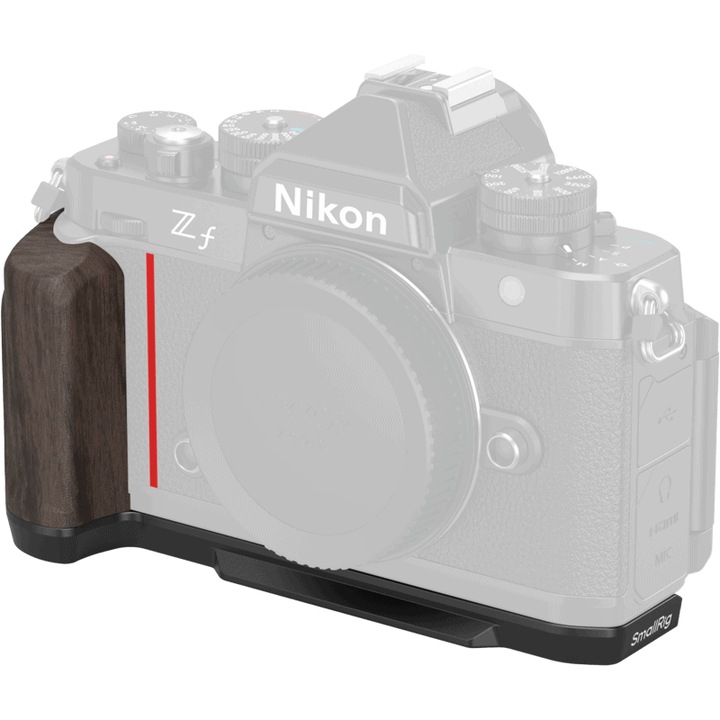 L-образна монтажна плоча SmallRig 4801 с дървена дръжка, съвместимост с Nikon Z f