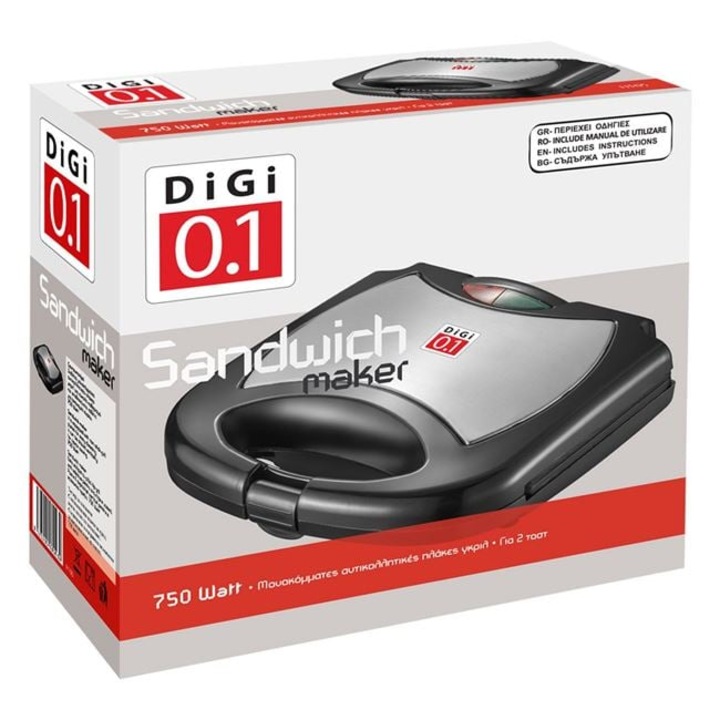 Aparat Sandwich Grill Negru Inox DiGi 0.1 - 750W