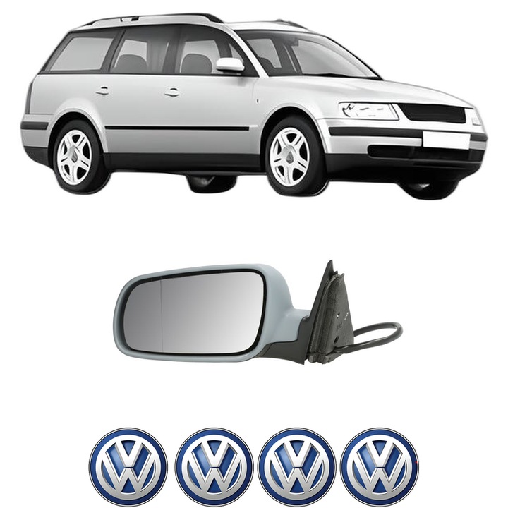Oglinda Completa Stanga Volkswagen PASSAT B5 Variant (3B5) din 1997-2000, auto, Reglaj Electric, 4 stickere auto cu marca Volkswagen
