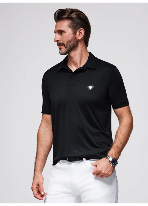 Elegáns pólóing rugalmas anyagból OMBRE OM-POSS-0150, Fekete