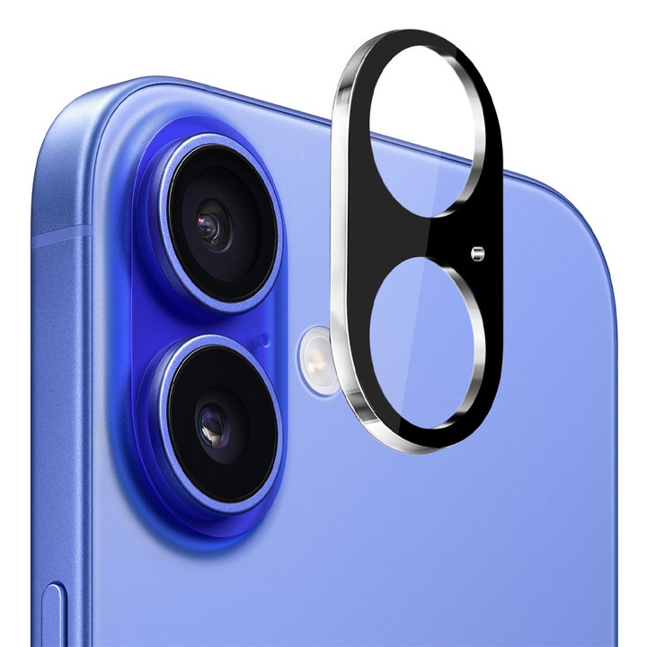 Kamera lencsevédő fólia/üveg Apple iPhone 17-hez, Edzett üveg a lencsékhez, Kameravédelem, HD tisztaság, Erősebb tapadás, Tokbarát, Fekete