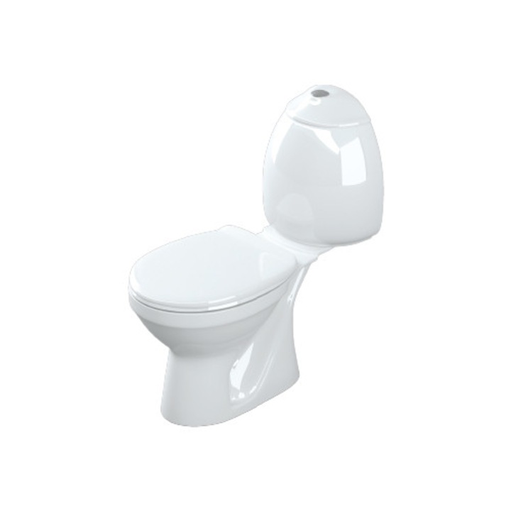 Set pentru copii, vas wc, rezervor cu mecanism, capac alb