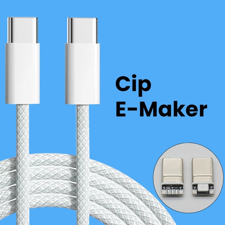 Cablu de Date Universal destinat Telefon, Southern Sky, Cablu TYPE-C to TYPE-C, Compatibil cu iOS si Android, Fire 160 cupru, 2M, Impletit Nailon, Alb