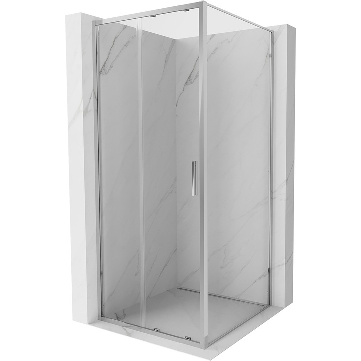 Mexen Exo cabina de dus glisanta 90 x 90 cm, transparent, crom - 8151-090-090-01-00