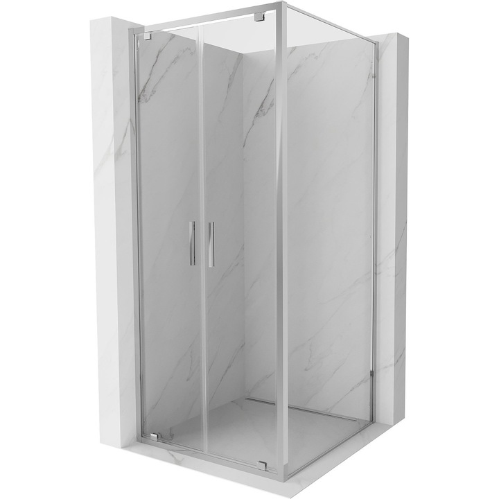 Mexen Exo cabina de dus cu usa batanta 70 x 70 cm, transparent, crom - 8182-070-070-01-00