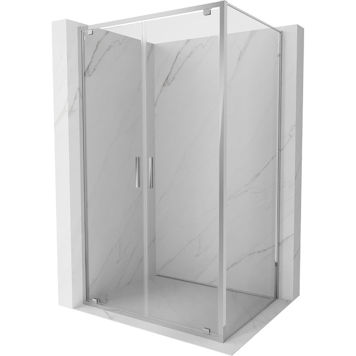 Cabina de dus Mexen Exo cu deschidere pivotanta 70 x 100 cm, transparent, crom - 8182-070-100-01-00