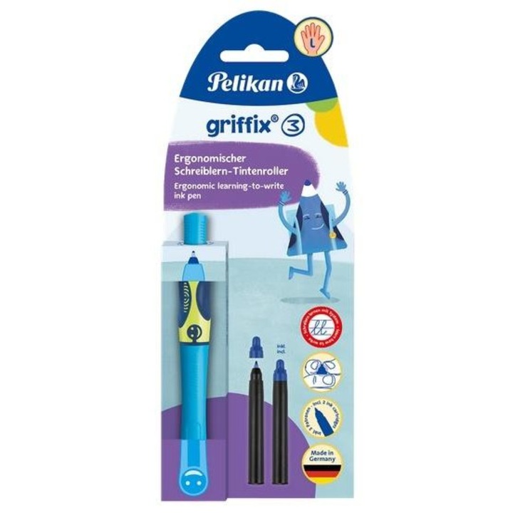 Golyóstoll, Pelikan, ergonomikus, kék, balkezeseknek