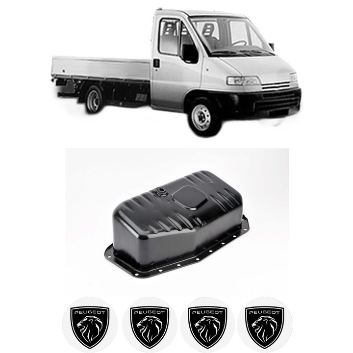 Baie ulei PEUGEOT BOXER Platform/Chassis (ZCT_) 2.5 TDI 4x4 THX (DJ5TED) din 1999-2002 KW 79 CP 107 CMC 2446, auto, material otel, 4 Stickere auto cu PEUGEOT