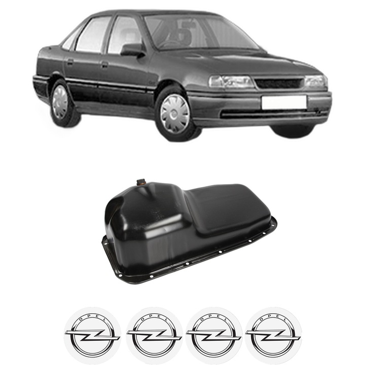 Baie ulei OPEL VECTRA A (J89) 1.6 (F19, M19) C 16 LZ2 din 1992-1993 KW 51 CP 69 CMC 1598, auto, material otel, 4 Stickere auto cu OPEL