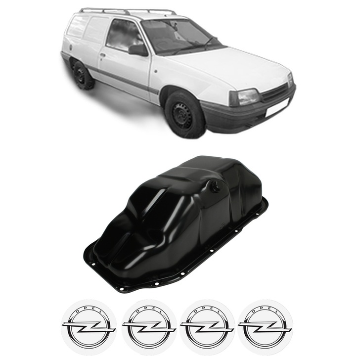 Baie ulei OPEL KADETT E Estate Van (T85) 1.6 D (C70, D70) 16 D, 16 DA din 1984-1988 KW 40 CP 54 CMC 1598, auto, material otel, 4 Stickere auto cu OPEL