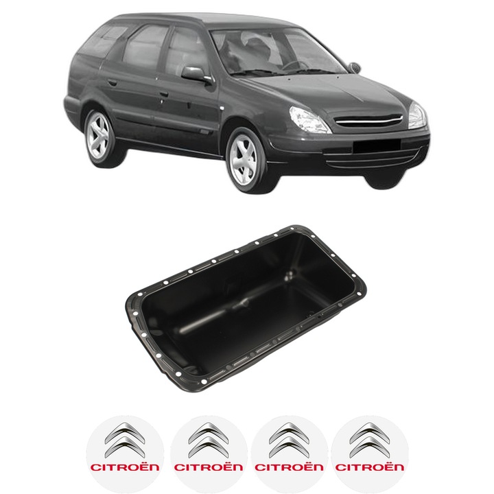 Baie ulei CITROEN XSARA Break (N2) 1.9 TD DHY (XUD9TE/Y) din 1997-2000 KW 66 CP 90 CMC 1905, auto, material otel, 4 Stickere auto cu CITROEN