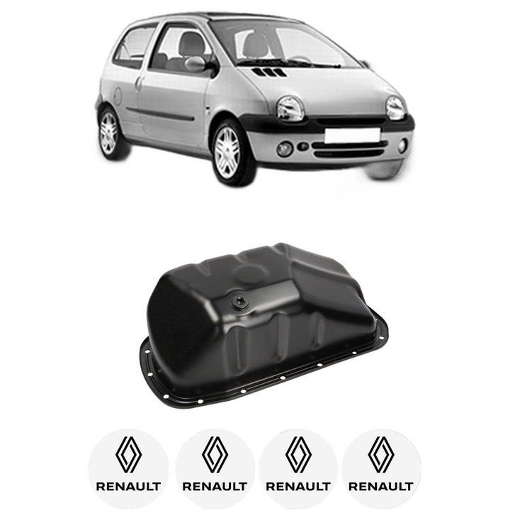 Baie ulei RENAULT TWINGO I (C06_) 1.2 16V (C06C, C06D, C06K) D4F 702 din 2001-2007 KW 55 CP 75 CMC 1149, auto, material otel, 4 Stickere auto cu RENAULT