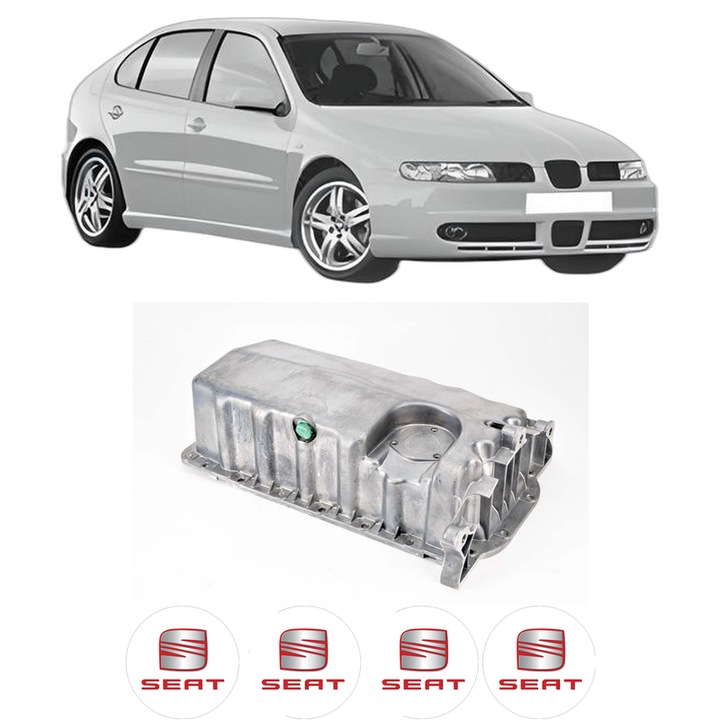Baie ulei SEAT LEON (1M1) 1.9 TDI ALH, AGR din 1999-2006 KW 66 CP 90 CMC 1896, auto, material aluminiu, 4 Stickere auto cu SEAT