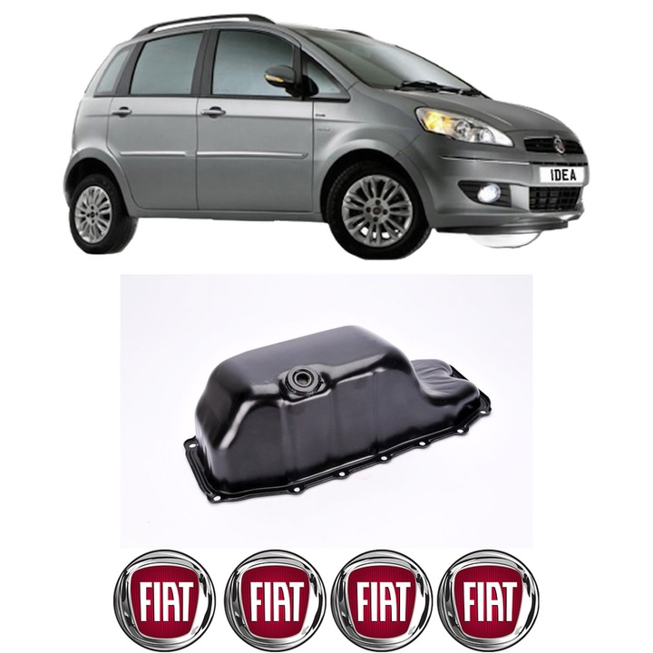 Baie ulei FIAT IDEA (350_) 1.3 D Multijet 188 A9.000 din 2004 KW 51 CP 70 CMC 1248, auto, material otel, 4 Stickere auto cu FIAT