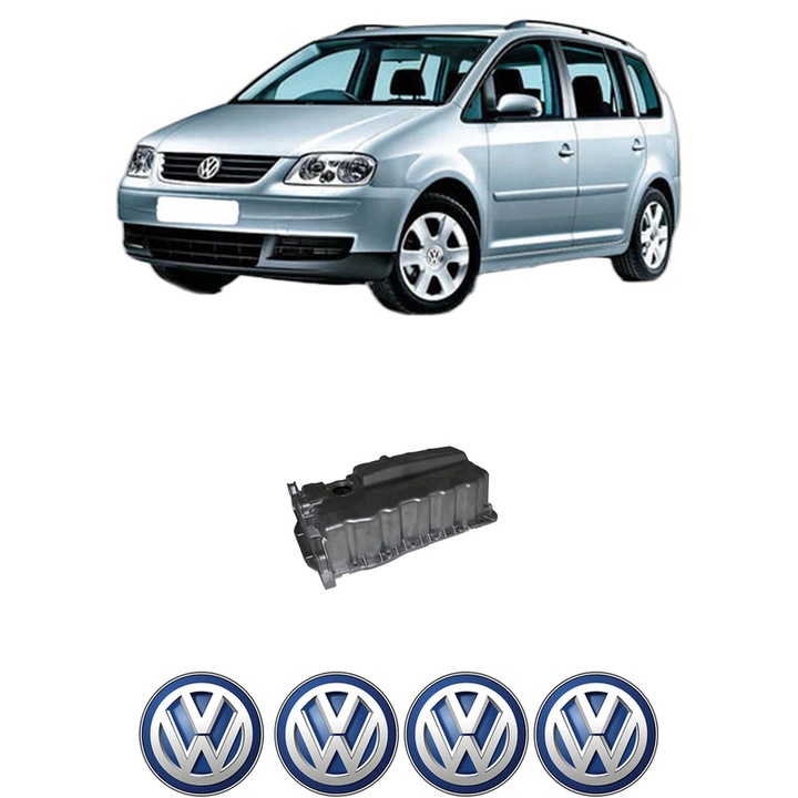 Baie ulei Volkswagen TOURAN (1T1, 1T2) 1.9 TDI BRU, BXJ, BXF din 2004-2010 KW 66 CP 90 CMC 1896, auto, material aluminiu, 4 Stickere auto cu Volkswagen