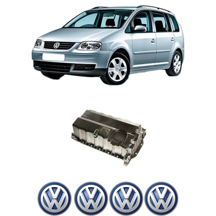 Baie ulei Volkswagen TOURAN VAN (1T1, 1T2) 1.9 TDI BRU, BXF, BXJ din 2004-2010 KW 66 CP 90 CMC 1896, auto, material aluminiu, 4 Stickere auto cu Volkswagen