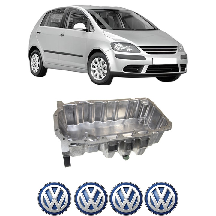 Baie ulei Volkswagen GOLF PLUS V (5M1, 521) 1.9 TDI BXE, BLS, BKC din 2005-2009 KW 77 CP 105 CMC 1896, auto, material aluminiu, 4 Stickere auto cu Volkswagen