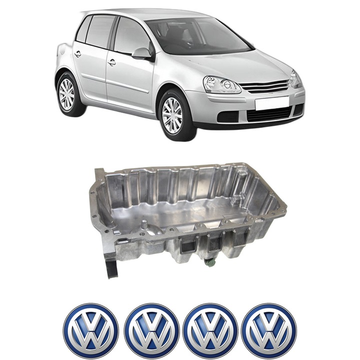 Baie ulei Volkswagen GOLF V (1K1) 1.9 TDI 4motion BXE, BLS, BKC din 2004-2008 KW 77 CP 105 CMC 1896, auto, material aluminiu, 4 Stickere auto cu Volkswagen