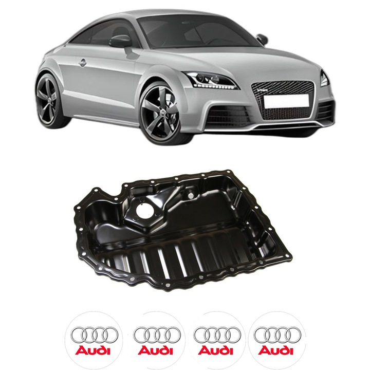 Baie ulei AUDI TT (8J3) 2.0 TFSI quattro CETA, CESA din 2010-2014 KW 155 CP 211 CMC 1984, auto, material otel, 4 Stickere auto cu AUDI
