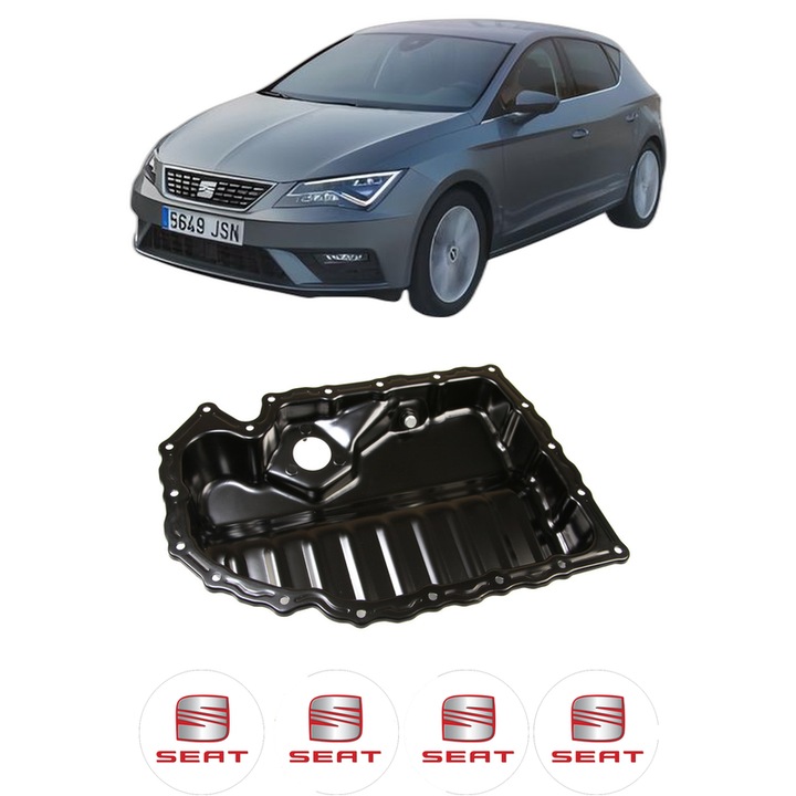 Baie ulei SEAT LEON Hatchback Van (5F1) 2.0 Cupra CJXC din 2017-2018 KW 221 CP 300 CMC 1984, auto, material otel, 4 Stickere auto cu SEAT