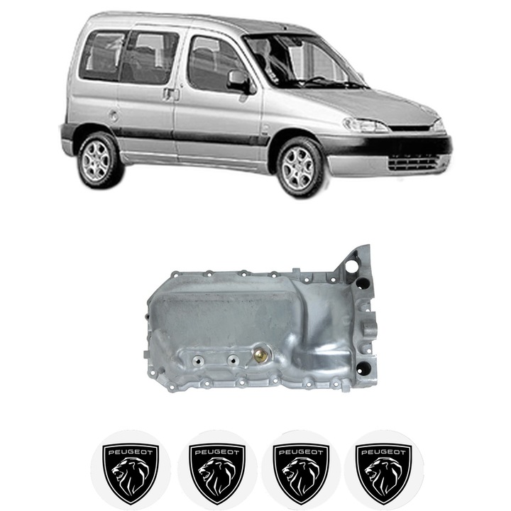 Baie ulei PEUGEOT PARTNER MPV (5_, G_) 1.6 16V NFU (TU5JP4) din 2001-2008 KW 80 CP 109 CMC 1587, auto, material aluminiu, 4 Stickere auto cu PEUGEOT