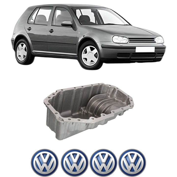 Baie ulei Volkswagen GOLF IV (1J1) 1.4 16V AXP, APE, AHW, BCA, AKQ din 1997-2004 KW 55 CP 75 CMC 1390, auto, material aluminiu, 4 Stickere auto cu Volkswagen