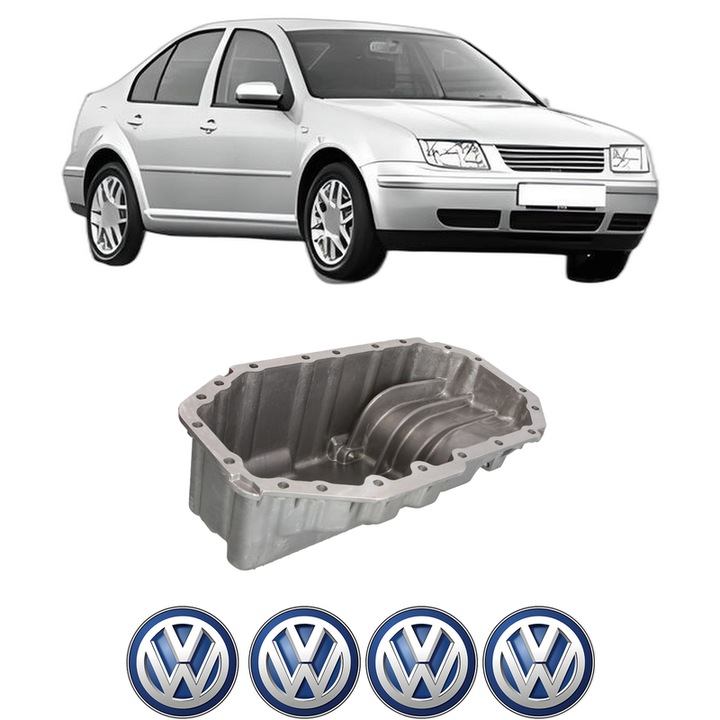 Baie ulei Volkswagen BORA I (1J2) 1.4 16V AXP, APE, AHW, BCA, AKQ din 2000-2005 KW 55 CP 75 CMC 1390, auto, material aluminiu, 4 Stickere auto cu Volkswagen