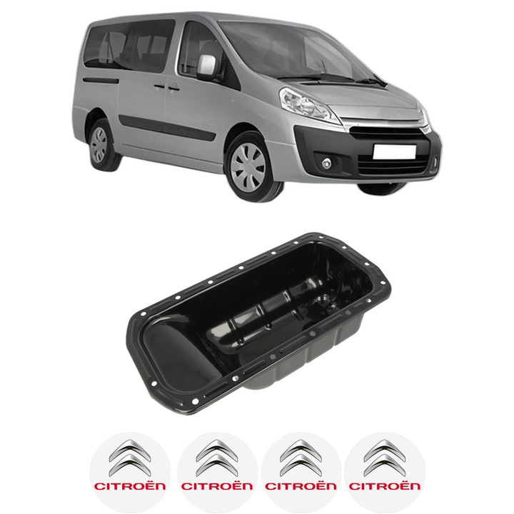 Baie ulei CITROEN JUMPY II (VF7) 1.6 HDi 90 8V 9HH (DV6DUM), 9HM (DV6UC) din 2007-2016 KW 66 CP 90 CMC 1560, auto, material otel, 4 Stickere auto cu CITROEN
