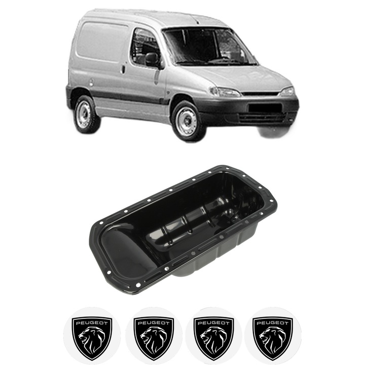 Baie ulei PEUGEOT PARTNER Box Body/MPV (5_, G_) 1.6 HDi 90 9HX (DV6ATED4) din 2005-2015 KW 66 CP 90 CMC 1560, auto, material otel, 4 Stickere auto cu PEUGEOT
