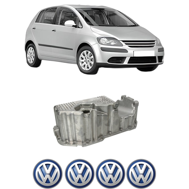 Baie ulei Volkswagen GOLF PLUS V (5M1, 521) 1.4 TSI BMY din 2006-2008 KW 103 CP 140 CMC 1390, auto, material aluminiu, 4 Stickere auto cu Volkswagen