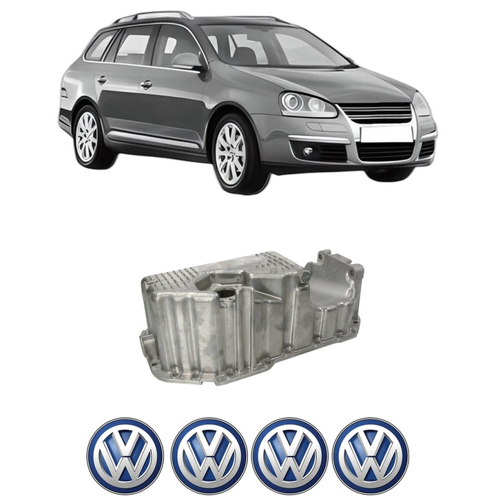 Baie ulei Volkswagen GOLF V Variant (1K5) 1.4 TSI BMY din 2007-2009 KW 103 CP 140 CMC 1390, auto, material aluminiu, 4 Stickere auto cu Volkswagen