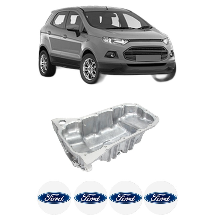 Baie ulei FORD ECOSPORT 1.6 Ti-VCT HXJD, IQJB din 2012 KW 90 CP 122 CMC 1596, auto, material aluminiu, 4 Stickere auto cu FORD