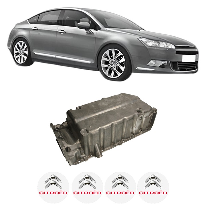 Baie ulei CITROEN C5 III (RD_) 2.0 HDi (RDRHD8, RDRHDJ, RDRHR8, RDRHRJ) RHR (DW10BTED4), RHF (DW10BTED4), RHD (DW10CTED4) din 2008-2014 KW 100 CP 136 CMC 1997, auto, material aluminiu, 4 Stickere auto cu CITROEN