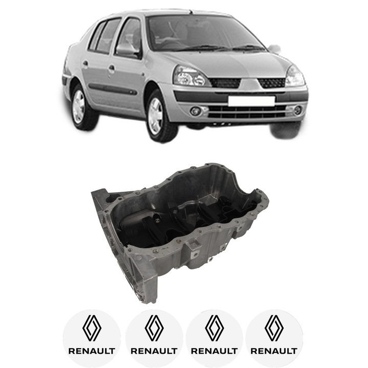 Baie ulei RENAULT THALIA I (LB_) 1.5 dCi K9K 740 din 2005 KW 47 CP 64 CMC 1461, auto, material aluminiu, 4 Stickere auto cu RENAULT
