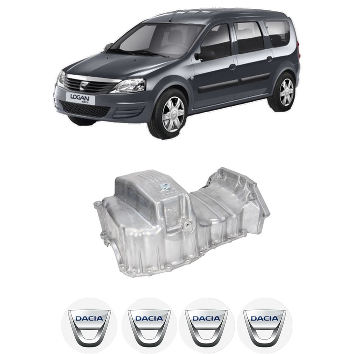 Baie ulei DACIA LOGAN MCV (KS_) 1.6 MPI 85 K7M 800 din 2010 KW 62 CP 84 CMC 1598, auto, material aluminiu, 4 Stickere auto cu DACIA