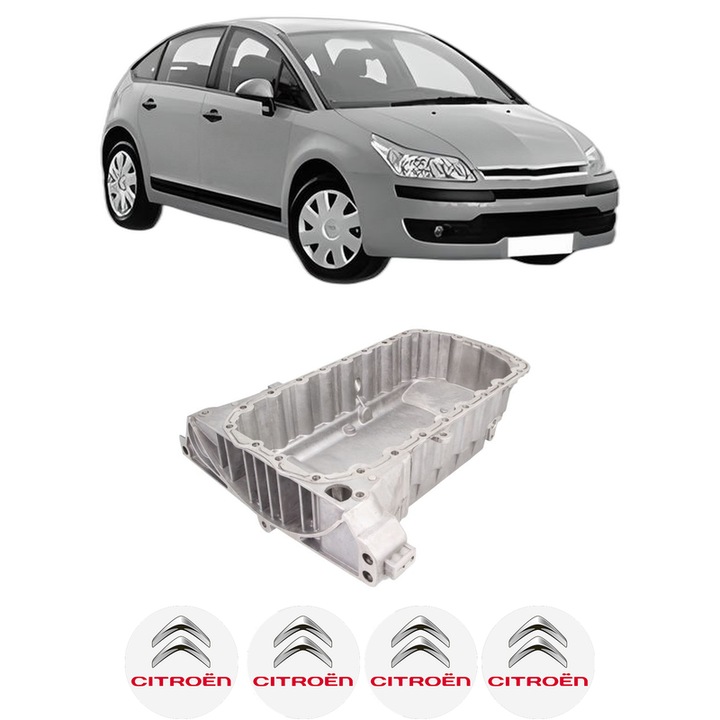 Baie ulei CITROEN C4 I (LC_) 2.0 16V RFN (EW10J4) din 2004-2007 KW 100 CP 136 CMC 1997, auto, material aluminiu, 4 Stickere auto cu CITROEN