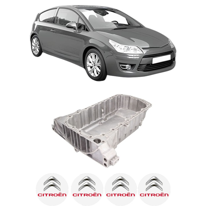 Baie ulei CITROEN C4 Coupe (LA_) 2.0 16V RFN (EW10J4) din 2004-2007 KW 100 CP 136 CMC 1997, auto, material aluminiu, 4 Stickere auto cu CITROEN
