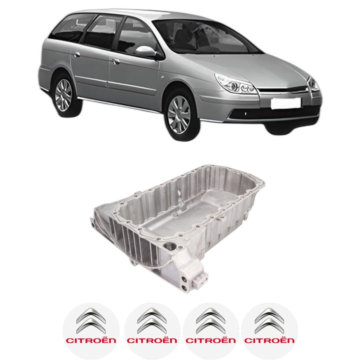 Baie ulei CITROEN C5 II Break (RE_) 2.0 16V (RERFJB, RERFJC) RFJ (EW10A) din 2004-2008 KW 103 CP 140 CMC 1997, auto, material aluminiu, 4 Stickere auto cu CITROEN
