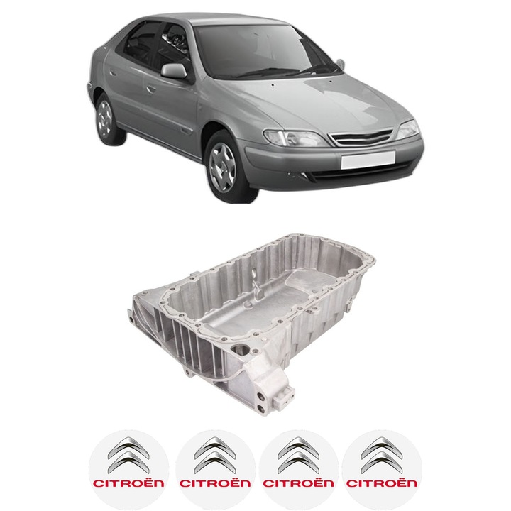 Baie ulei CITROEN XSARA (N1) 1.9 D WJY (DW8B) din 2000-2005 KW 52 CP 72 CMC 1868, auto, material aluminiu, 4 Stickere auto cu CITROEN