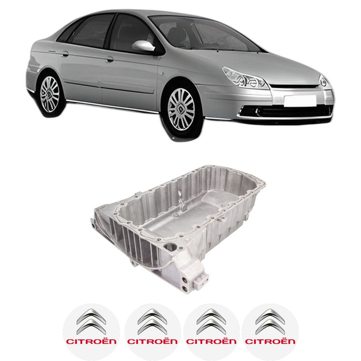 Baie ulei CITROEN C5 II (RC_) 2.0 16V (RCRFJB, RCRFJC) RFJ (EW10A) din 2004-2008 KW 103 CP 140 CMC 1997, auto, material aluminiu, 4 Stickere auto cu CITROEN