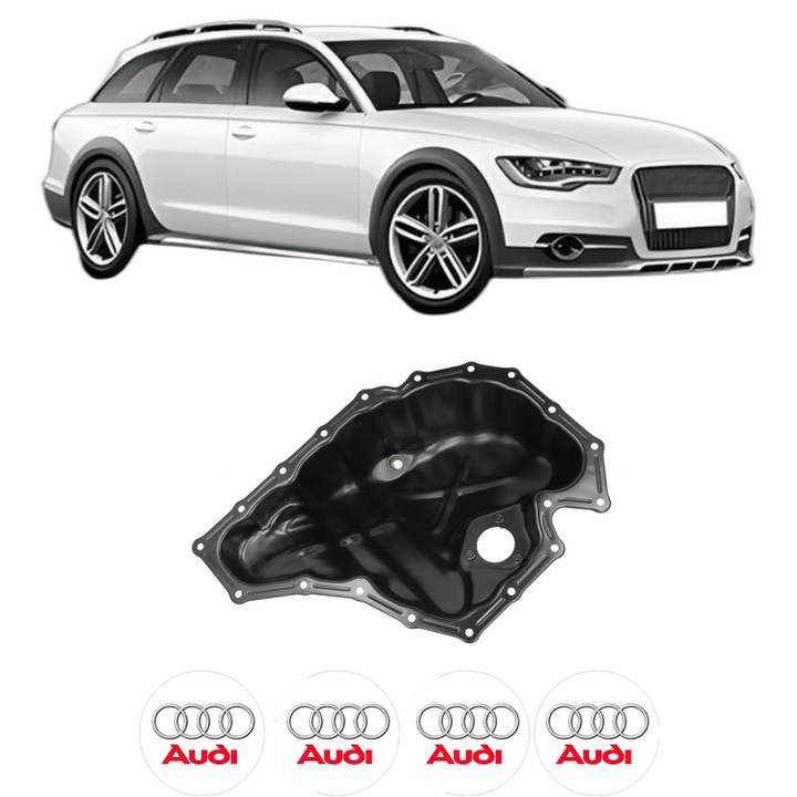 Baie ulei AUDI A4 Allroad B8 (8KH) 2.0 TFSI quattro CDNC, CPMA din 2009-2016 KW 155 CP 211 CMC 1984, auto, material otel, 4 Stickere auto cu AUDI